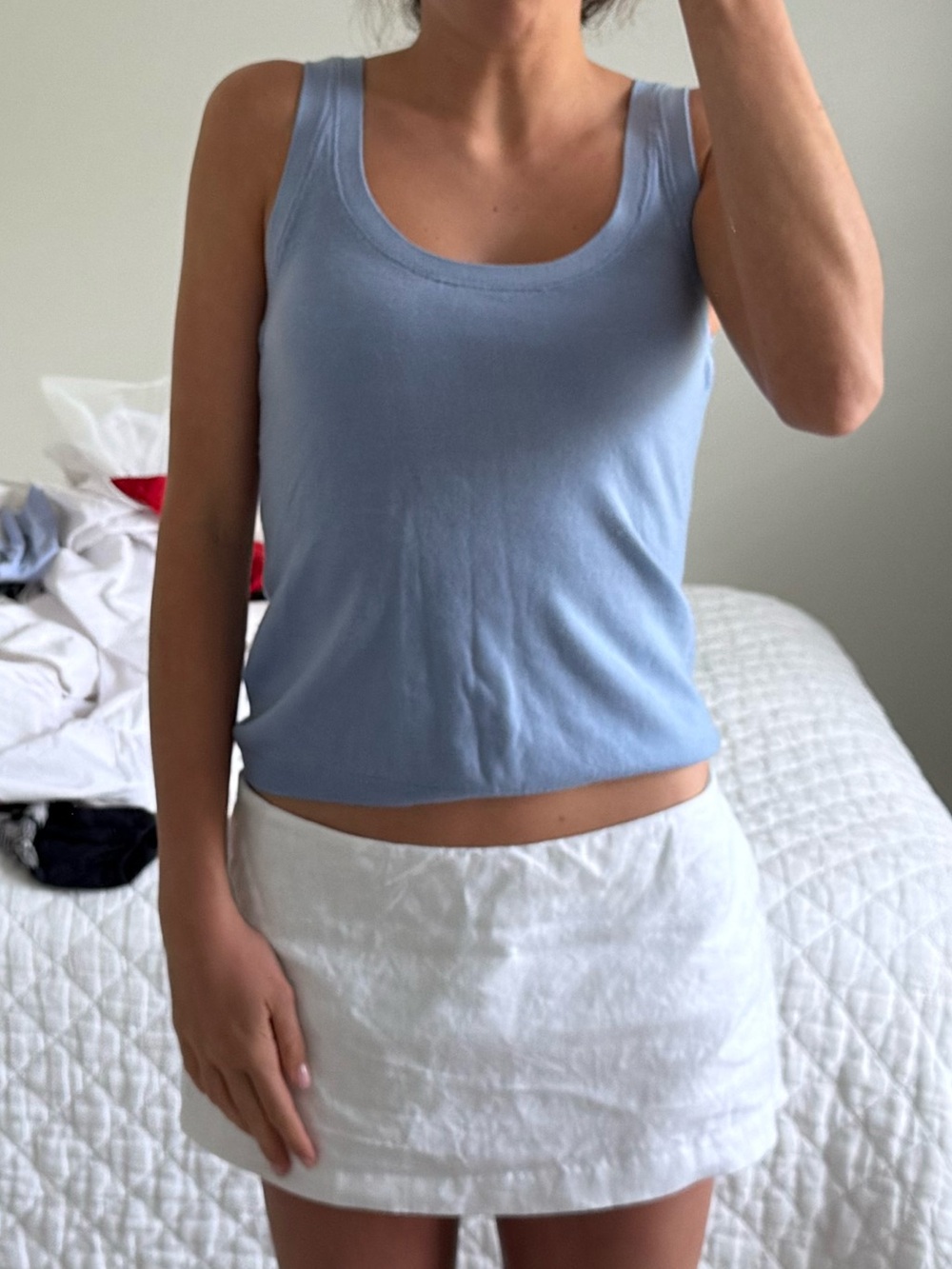 Posse Light Blue Scoop Neck Tank Top